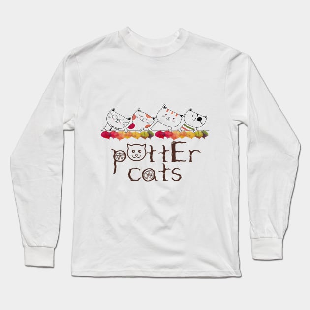 potter cats Long Sleeve T-Shirt by DELLA73